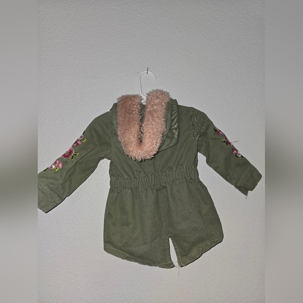 Little Lass baby girls jacket army green Size 18 Months - Picture 2 of 3